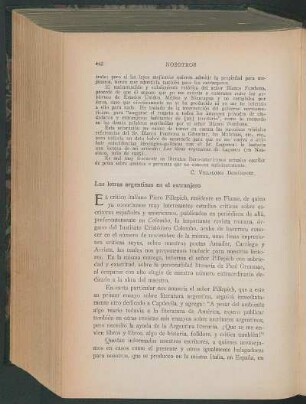 Las letras argentinas en el extranjero