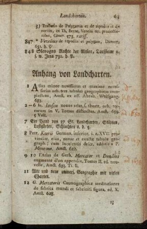 Anhang von Landcharten.