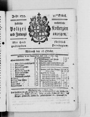 42tes Stück., Ausgabe vom 16. Oktober 1793
