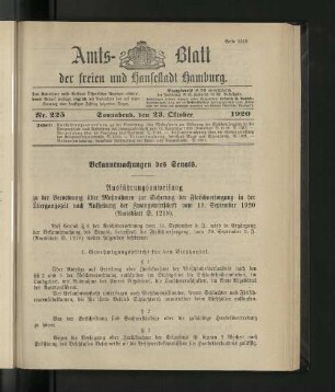 No. 225, 23. Oktober 1920