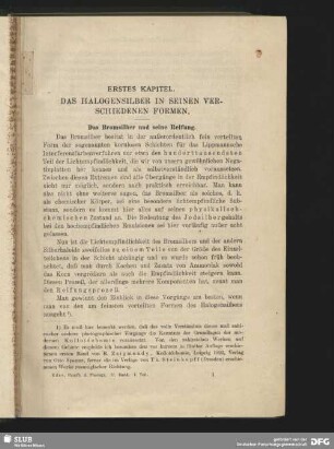 Das Bromsilber und seine Reifung