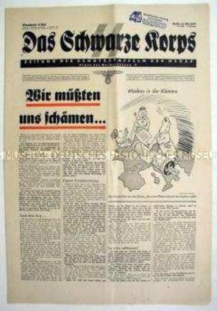 Wochenzeitung der SS "Das Schwarze Korps" u.a. zur Außenpolitik der Sowjetunion und über eine SS-Standarte in Österreich
