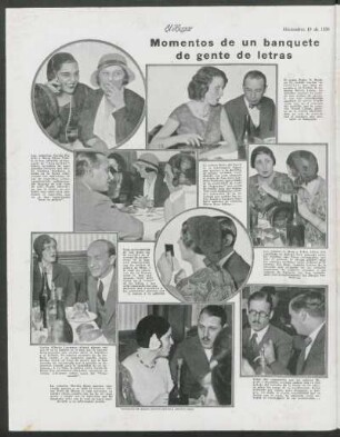 Momentos de un banquete de gente de letras