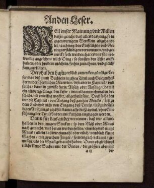Vorred an den Leser