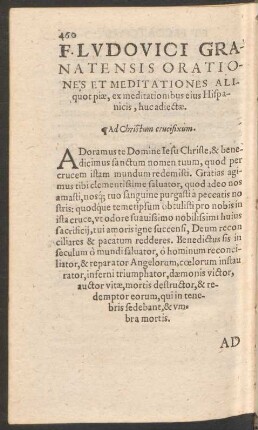 F. Ludovici Granatensis Orationes Et Meditationes ...