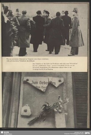 Polizeikette vor sowjetischem Ehrenmal