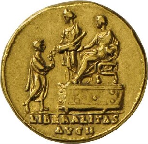 Aureus des Antoninus Pius mit Darstellung der Liberalitas