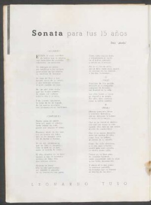 Sonata para tus 15 años : Para "Anales"