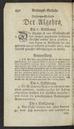 Anfangs-Gründe der Algebra
