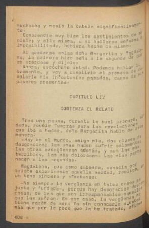 Capítulo LIV - Comienza el relato