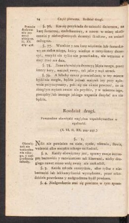Rozdzial drugi. Powszechne obowiazki wzgledem wspolobywatelow w ogolnosci. (I. VI. XX. 509-537.)