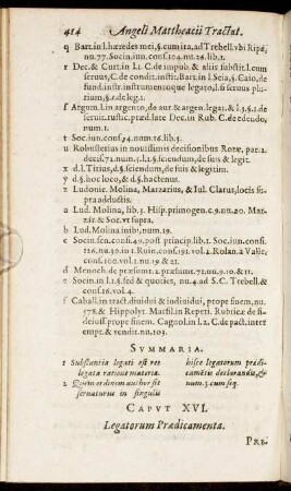 Caput XVI. Legatorum Prædicamenta.