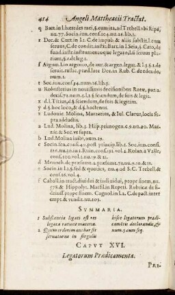 Caput XVI. Legatorum Prædicamenta.