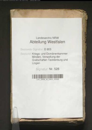Die von dem Akziseinspektor Strubberg in Lingen bestellte Kaution