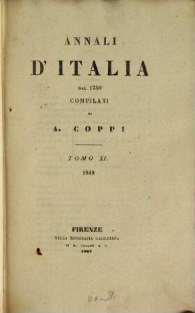 Annali d'Italia dal 1750, 11. 1849