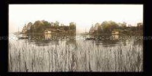 Ufer mit Bootshäusern bei Tutzing, Starnberger See