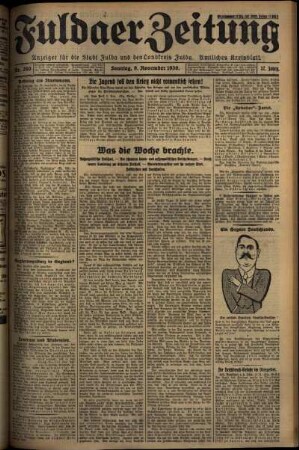 Erste Ausgabe vom Sonntag, den 09. November 1930.