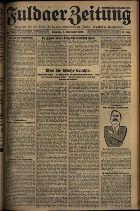 Erste Ausgabe vom Sonntag, den 09. November 1930.