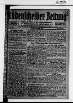 Lüdenscheider Zeitung : amtliches Kreisblatt für den Stadtkreis Lüdenscheid : amtlicher Anzeiger für den Kreis Altena