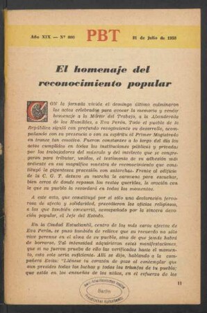 El homenaje del reconocimiento popular