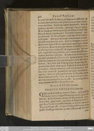 Epist. XXVIII. Lovanii. Fausto Puteano, Filio Suo.