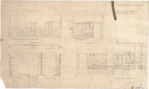 Fischer, Theodor; Heilbronn; Stadt-Theater - Toilettenraum für 18 Statistinnen (Grundriss,Wandabwicklungen)