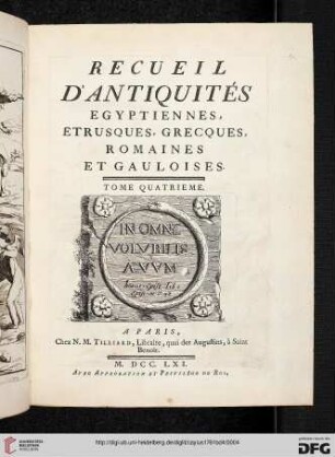 Band 4: Recueil D'Antiquités, Egyptiennes, Etrusques, Grecques Et Romaines