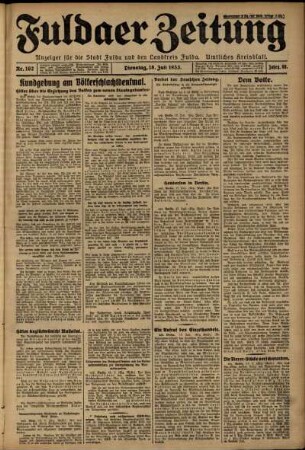 Ausgabe vom Dienstag, den 18. Juli 1933.