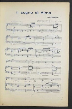 Il sogno di Alma : (fragmento)