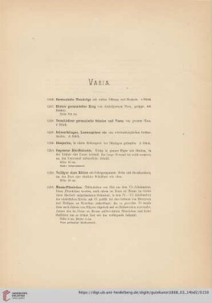 Varia (Nr. 1246 - 1310)