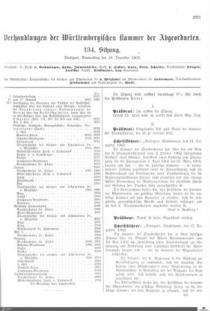134. Sitzung, Stuttgart, 18.12.1902
