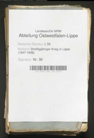 Kriegsdrangsale des Samtamtes Schwalenberg