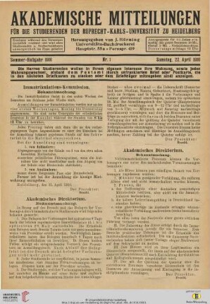 Nr. 1 (22. April 1916)