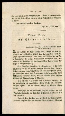 Dritter Brief. An Ebendenselben