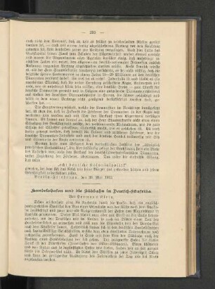 Handelshafen und die Südbahn in Deutsch-Ostafrika.