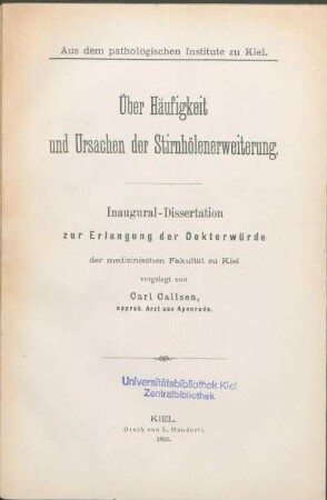 Über Häufigkeit und Ursachen der Stirnhölenerweiterung