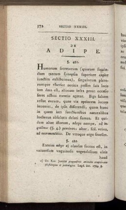 Sectio XXXIII. De Adipe