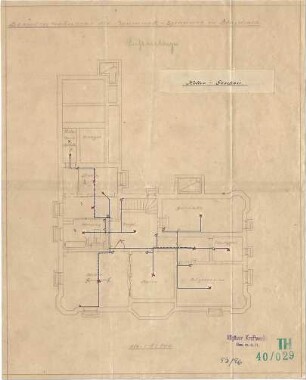 Fischer, Theodor; Blaichach; Haus Gradner - Lichtanlage (Grundriss Keller)