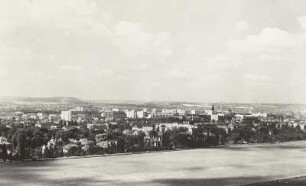 Dresden, Blick vom Schloß Eckberg nach Südwesten über die Elbaue auf Blasewitz, Johannstadt und die Altstadt