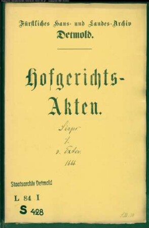 Sirps, Georg, Oberwachtmeister gegen Johann von Exter zu Pottenhausen - Schuldforderung