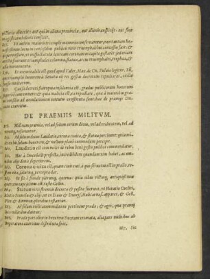 De Praemiis Militum.
