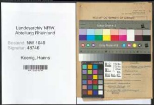 Entnazifizierung Hanns Koenig , geb. 24.04.1892 (Regisseur)
