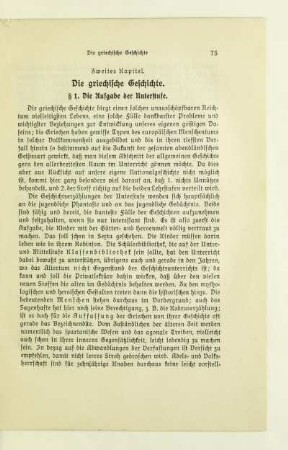Zweites Kapitel. Die griechische Geschichte