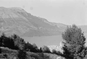 Blick auf Kor?ula : Ansicht von Korcula von einer Erhöhung aus.