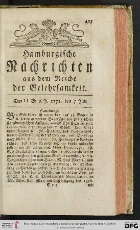 Das LI. Stück - Das LX. Stück (den 5 July. - den 6 Aug.)