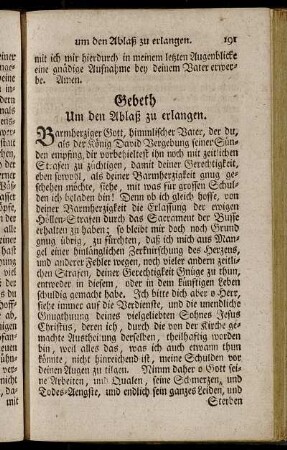 Gebeth Um den Ablaß zu erlangen