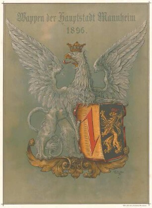 Billing, Hermann; Mannheim (Baden-Württemberg); Kunsthalle - Wappen der Stadt Mannheim