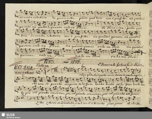 1087. Aria: Alza gl'occhi chi e quella mira / Naumann, J.G.