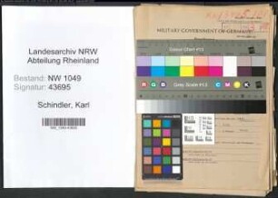 Entnazifizierung Karl Schindler , geb. 27.03.1886 (Posthalter)