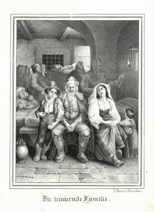 Grafik "Die trauernde Familie"